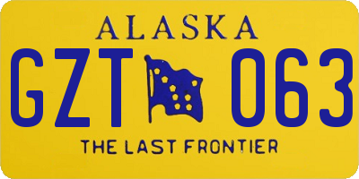 AK license plate GZT063