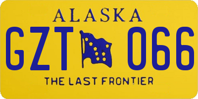 AK license plate GZT066