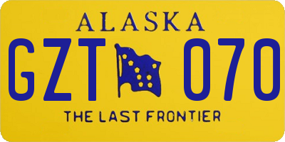 AK license plate GZT070