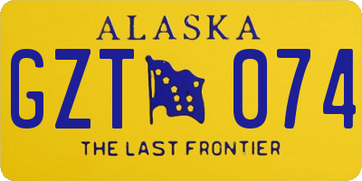 AK license plate GZT074