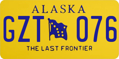 AK license plate GZT076