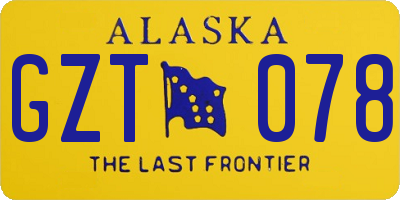 AK license plate GZT078