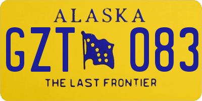 AK license plate GZT083