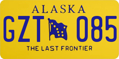 AK license plate GZT085