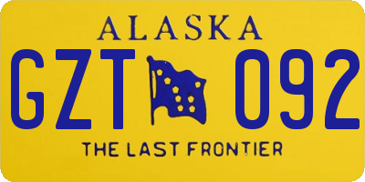 AK license plate GZT092