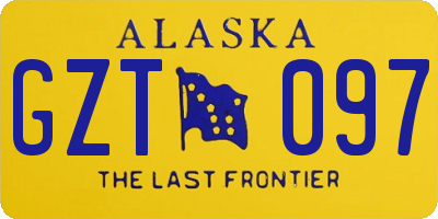 AK license plate GZT097