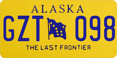 AK license plate GZT098