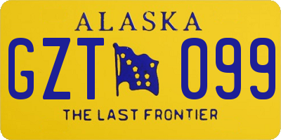 AK license plate GZT099