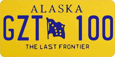 AK license plate GZT100