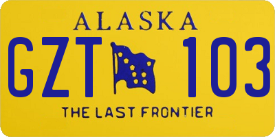 AK license plate GZT103