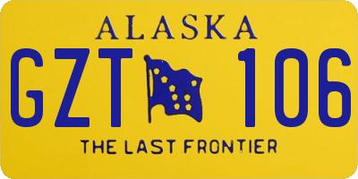 AK license plate GZT106