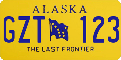 AK license plate GZT123