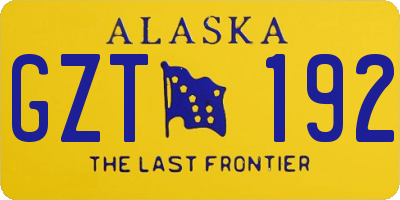 AK license plate GZT192