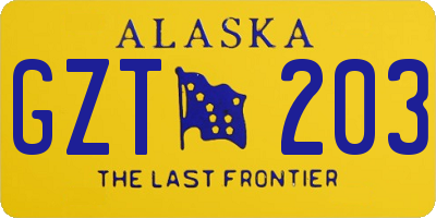 AK license plate GZT203