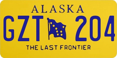 AK license plate GZT204