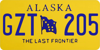 AK license plate GZT205