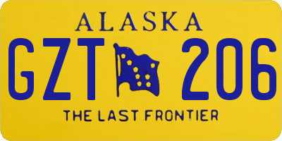 AK license plate GZT206