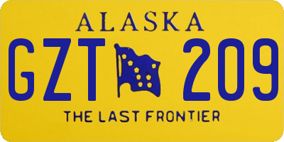 AK license plate GZT209