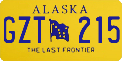 AK license plate GZT215