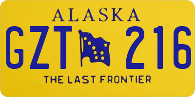 AK license plate GZT216