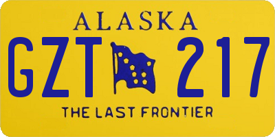 AK license plate GZT217