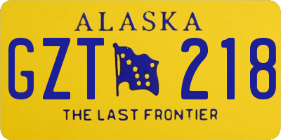 AK license plate GZT218