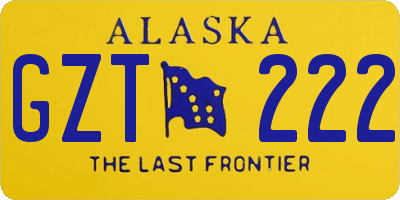 AK license plate GZT222