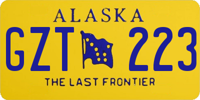 AK license plate GZT223