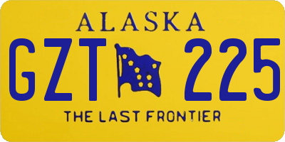 AK license plate GZT225