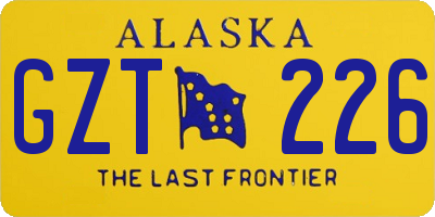 AK license plate GZT226