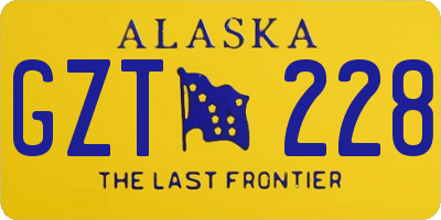 AK license plate GZT228