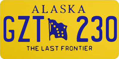 AK license plate GZT230