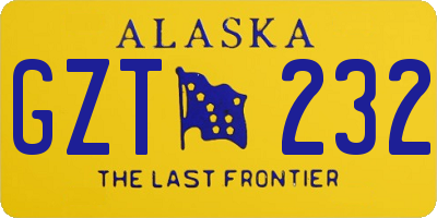 AK license plate GZT232