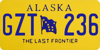 AK license plate GZT236