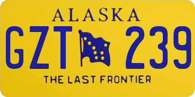 AK license plate GZT239