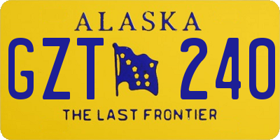 AK license plate GZT240