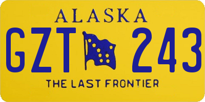 AK license plate GZT243