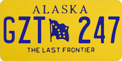 AK license plate GZT247