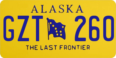 AK license plate GZT260