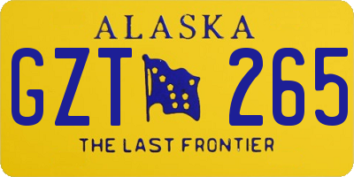 AK license plate GZT265