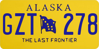 AK license plate GZT278