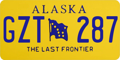 AK license plate GZT287