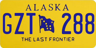 AK license plate GZT288