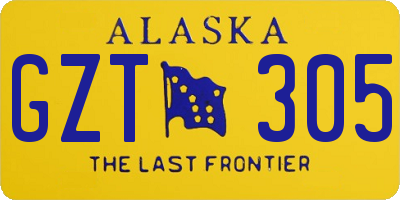 AK license plate GZT305