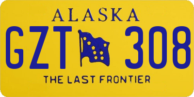 AK license plate GZT308