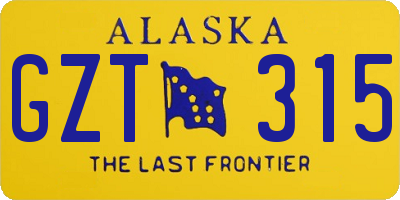 AK license plate GZT315