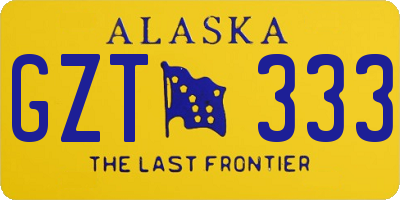 AK license plate GZT333