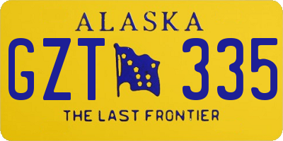 AK license plate GZT335