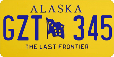 AK license plate GZT345