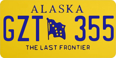 AK license plate GZT355